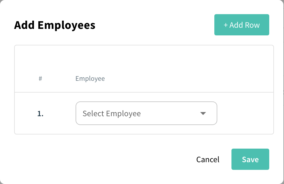 Add Employees dialog