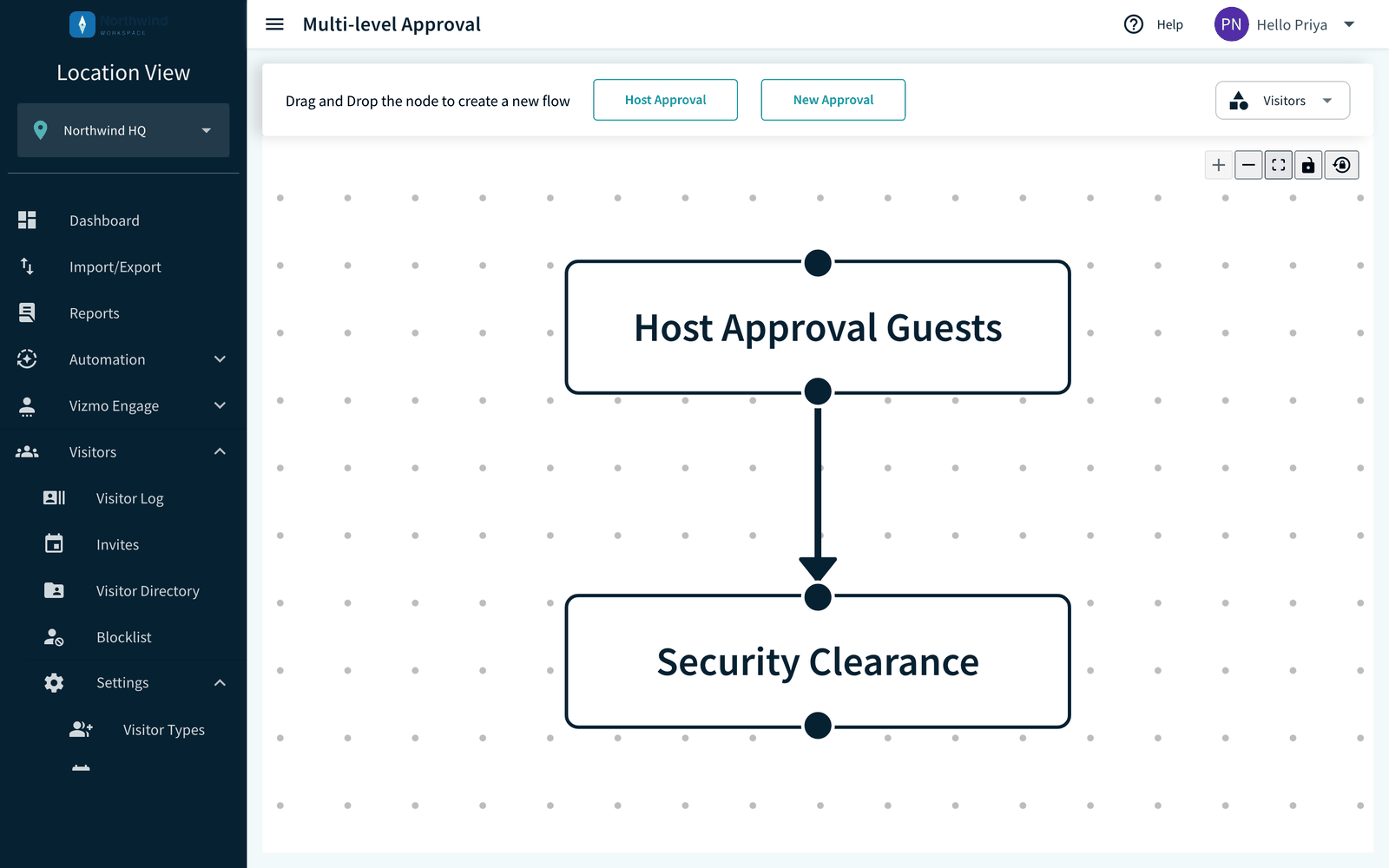 Approvals page with the Host Approval and New Approval bar